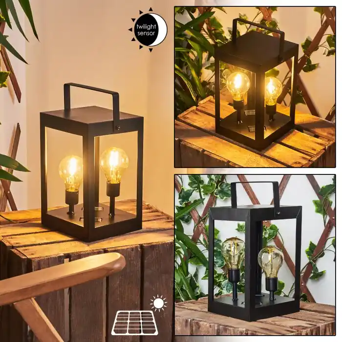 Sciolze Solarlamp Zwart, Transparant, Helder, 2-lichts Speciale Aanbieding
