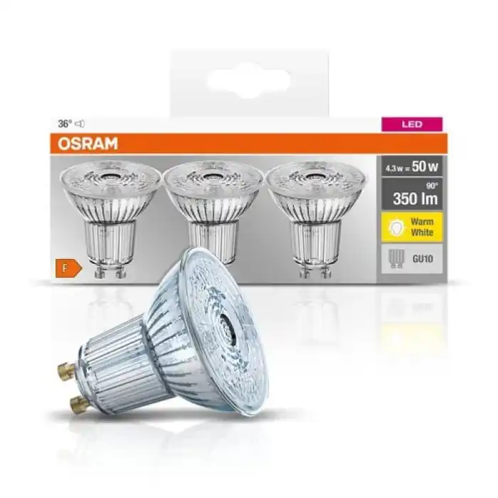 Actieprijs Osram 3x Set LED GU10 4,3 Watt 2700 Kelvin 350 Lumen