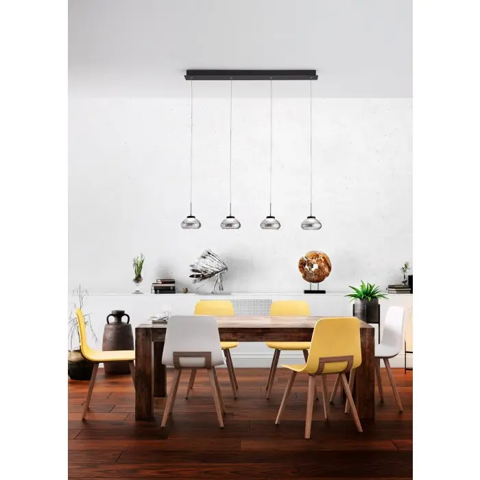 Fabas Luce Arabella Hanglamp LED Zwart, 4-lichts Lage Prijs