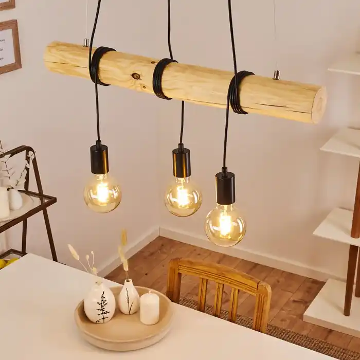 Koop Vandaag Canedo Hanglamp Natuurlijke kleuren, Zwart, 3-lichts