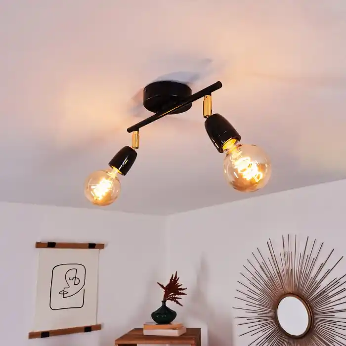 Betaalbaar Musland Plafondlamp Goud, Zwart, 2-lichts