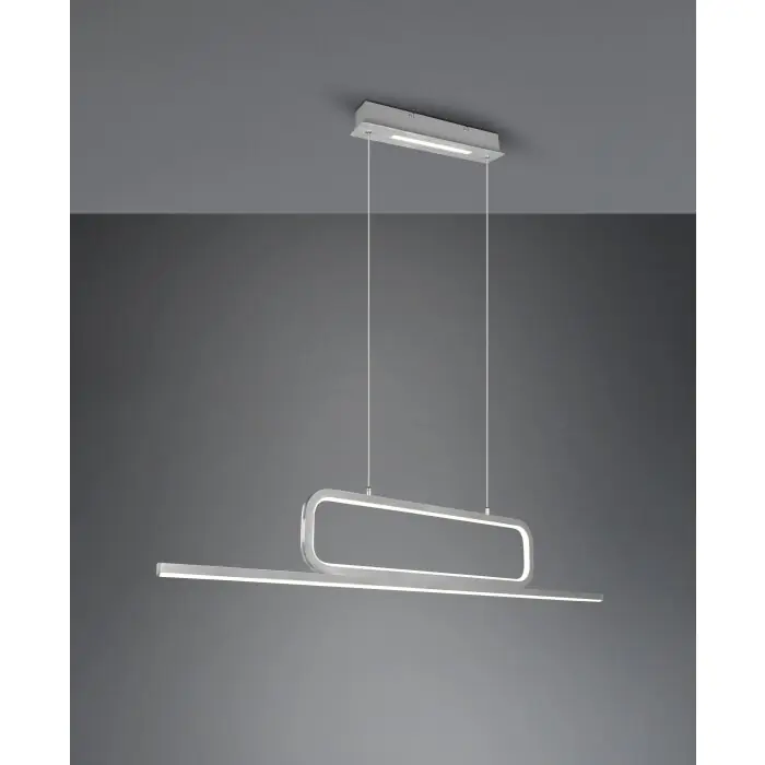 Trio Aick Hanglamp LED Aluminium, 1-licht Op = Op