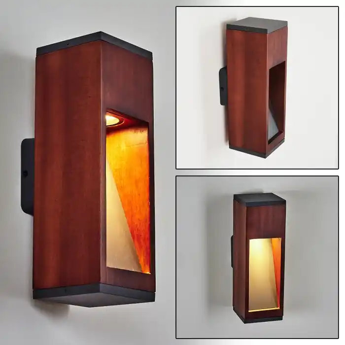 Weekendaanbieding Byremo Buiten muurverlichting Hout donker, Zwart, 1-licht
