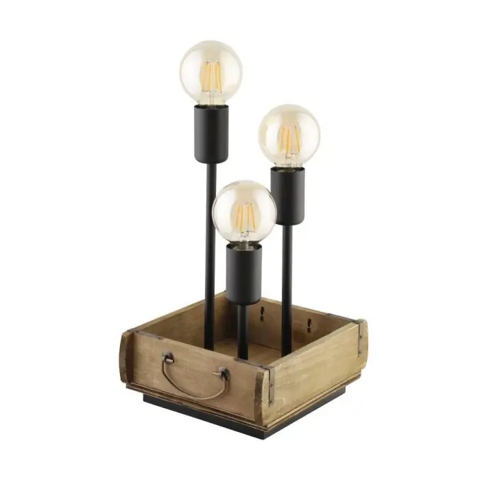 Hoge Kwaliteit Eglo-Leuchten WOOTTON Tafellamp Bruin, Zwart, 3-lichts