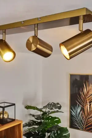 Zuoz Plafondlamp Oud messing, 3-lichts Dagaanbieding