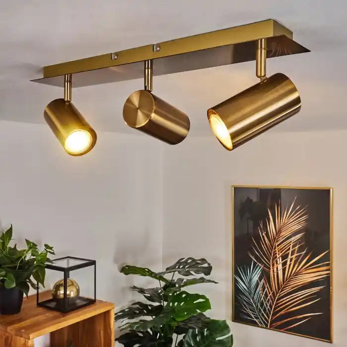 Zuoz Plafondlamp Oud messing, 3-lichts Dagaanbieding