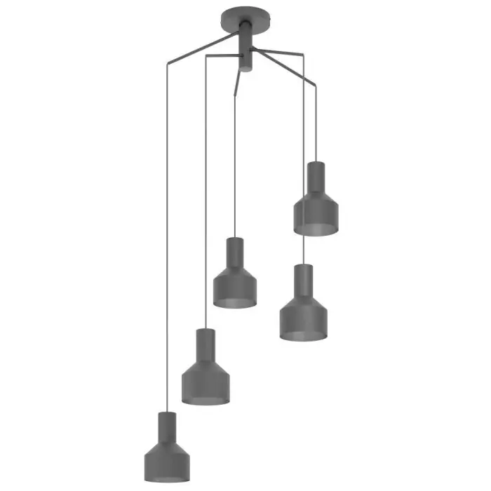 Direct Beschikbaar Eglo-Leuchten CASIBARE Hanglamp Zwart, 5-lichts
