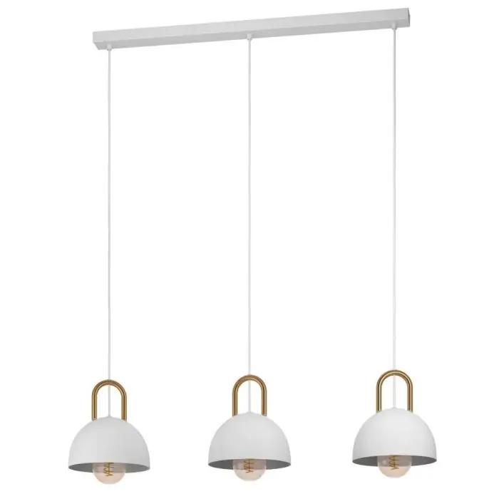 Finale Uitverkoop Eglo-Leuchten CALMANERA Hanglamp Messing, Wit, 3-lichts