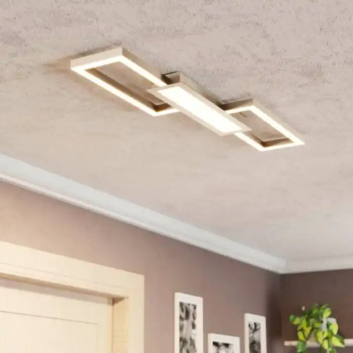 Eglo-Leuchten MONIROTE Plafondlamp LED Nikkel mat, 1-licht, Afstandsbediening Merkproduct