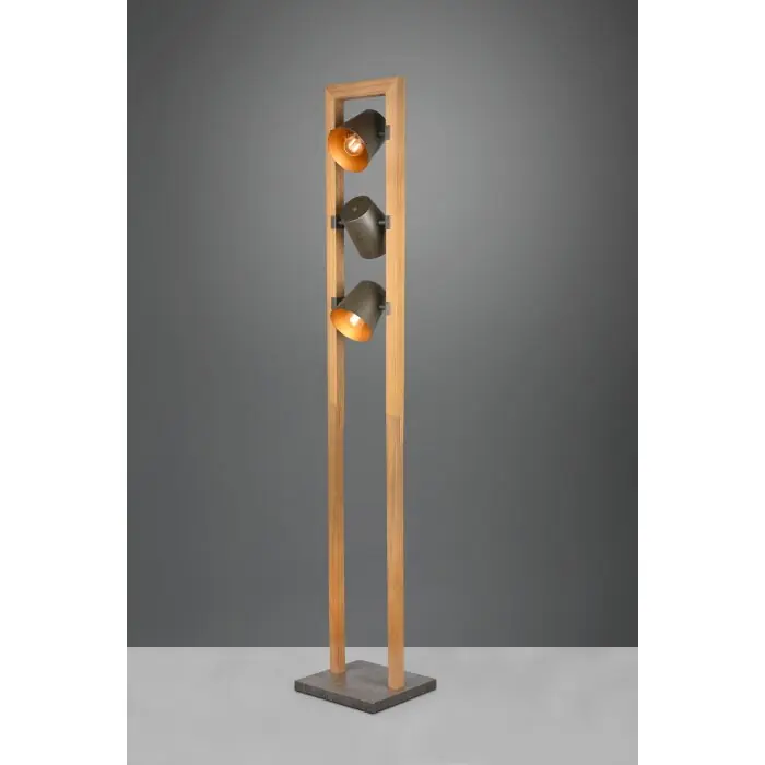 Trio-Leuchten Bell Staande lamp Donkerbruin, Nikkel mat, 3-lichts Uitverkoop
