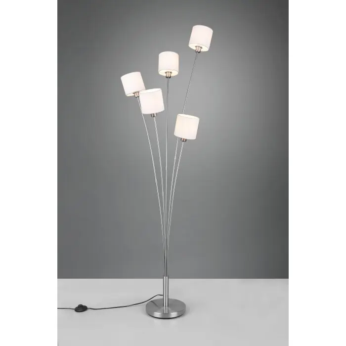 Reality Tommy Staande lamp Nikkel mat, 5-lichts Uitverkoop