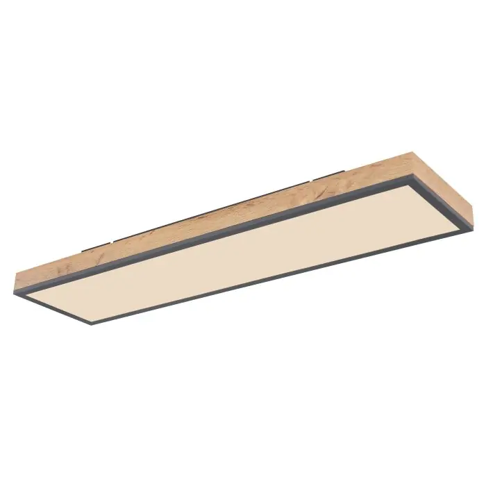 Globo DORO Plafondpaneel LED houtlook, Zwart, 1-licht, Afstandsbediening Favoriet