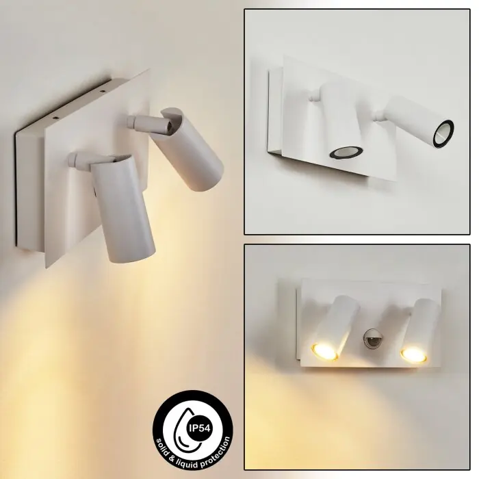 Veilige Betaling Saeter Buiten muurverlichting LED Wit, 2-lichts, Bewegingsmelder