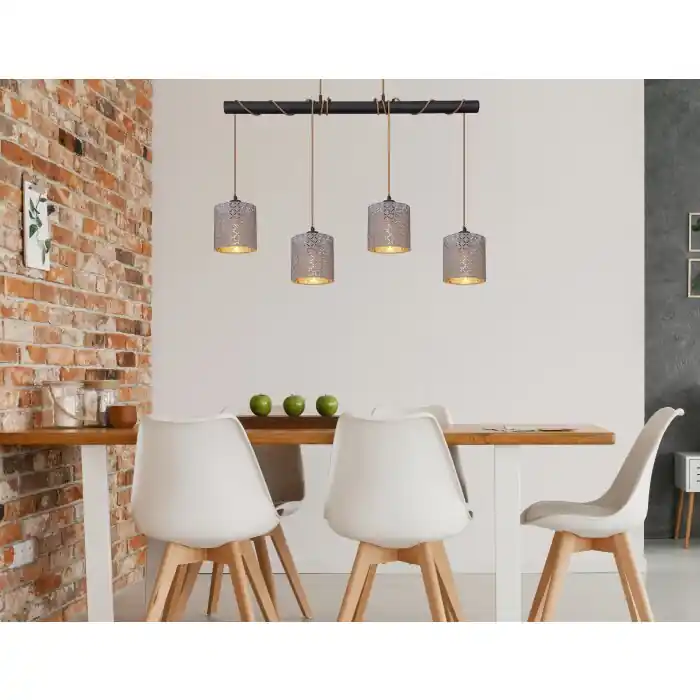 Actieprijs Globo CINDY Hanger Zwart, 4-lichts