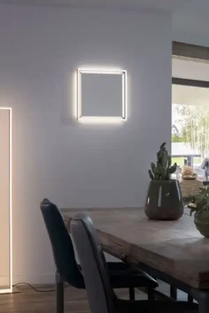 Exclusieve Aanbieding Paul-Neuhaus Q-KAAN Staande lamp LED Staal geborsteld, 2-lichts, Afstandsbediening