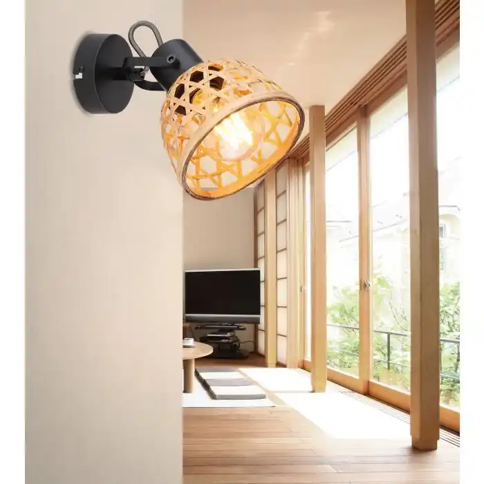 Globo WENNA Muurlamp Zwart, 1-licht Weekendaanbieding
