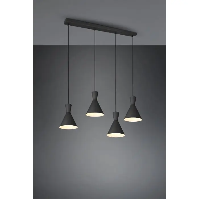 Gecertificeerd Reality Enzo Hanglamp Zwart, 4-lichts