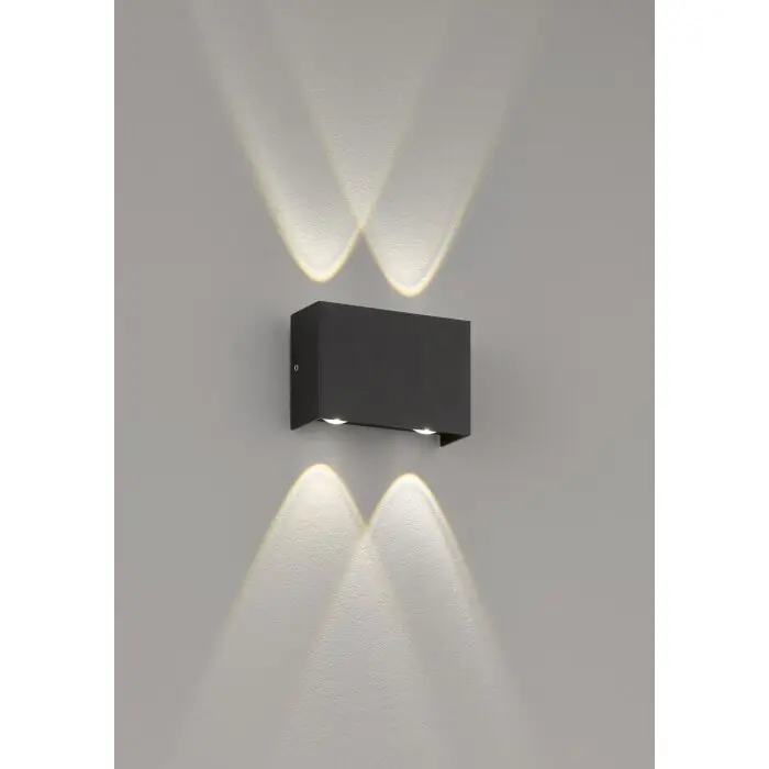 Fischer-Honsel Nairobi Buiten muurverlichting LED Zwart, 4-lichts Koopje