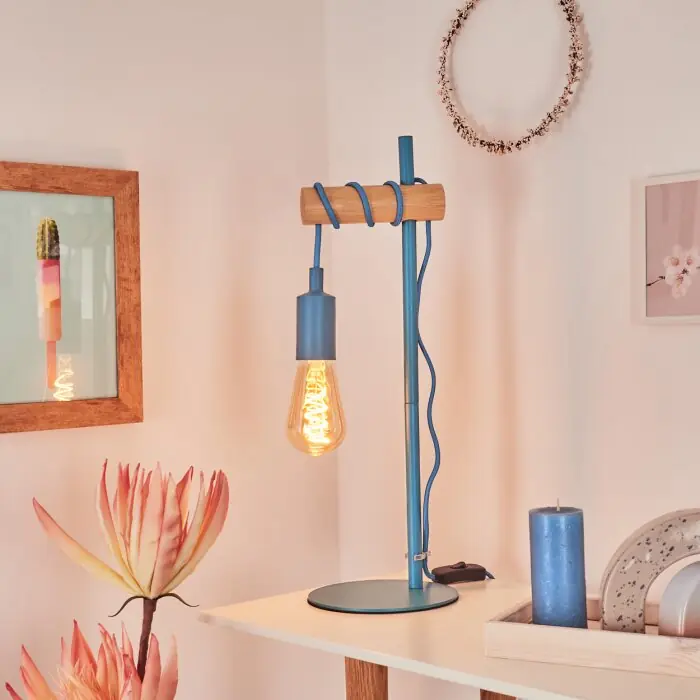 Picmy Tafellamp Blauw, Natuurlijke kleuren, 1-licht Gratis Retour