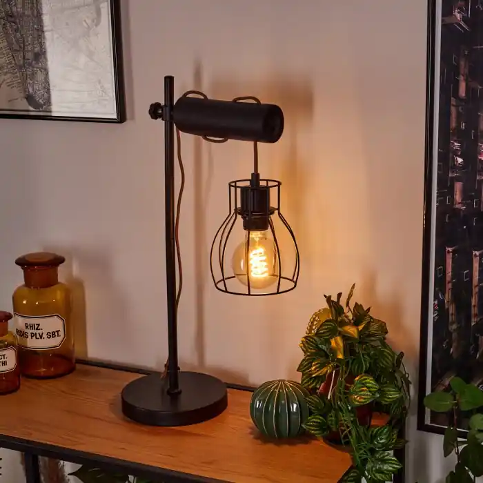 Gratis Retour Gondo Tafellamp Bruin, Zwart, 1-licht