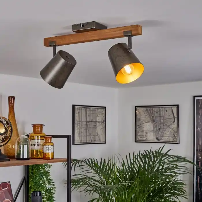 Speciale Aanbieding Gressot Plafondlamp Natuurlijke kleuren, Nikkel mat, 2-lichts
