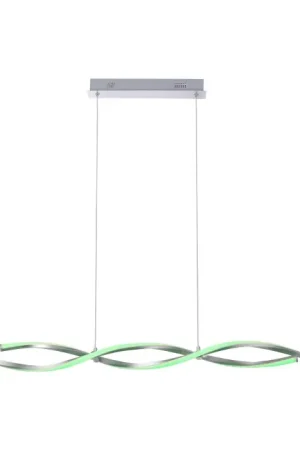 Alleen Vandaag Leuchten-Direkt LOLAsmart-SWING Hanglamp LED Staal geborsteld, 2-lichts, Afstandsbediening, Kleurwisselaar