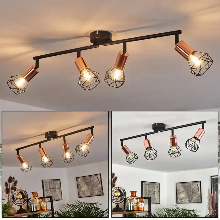 Baripada Plafondlamp Zwart, 4-lichts Must-Have