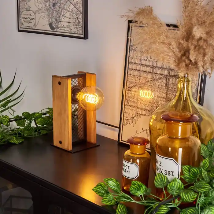 Rechtstreeks Van De Fabrikant Maahui Tafellamp Natuurlijke kleuren, Zwart, 1-licht