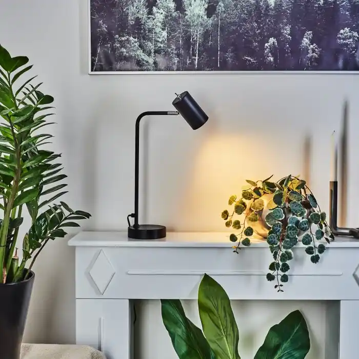 Zuoz Tafellamp Chroom, Zwart, 1-licht Express Levering