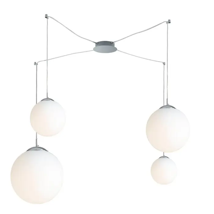 Luce-Design City Hanglamp Chroom, 4-lichts Korting