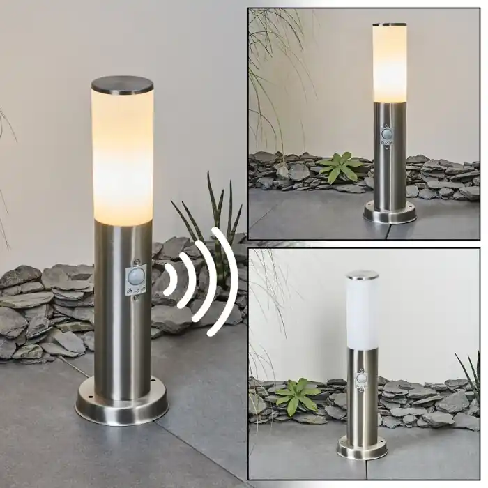 Actieprijs Caserta Padverlichting Nikkel mat, Wit, 1-licht, Bewegingsmelder