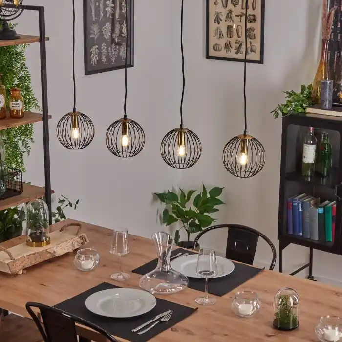 Buihomau Hanglamp Zwart, 4-lichts Flitsaanbieding