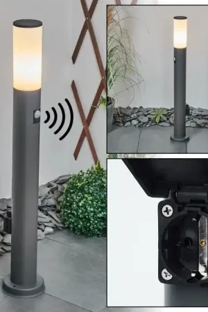 Weekendaanbieding Caserta Padverlichting Antraciet, 1-licht, Bewegingsmelder