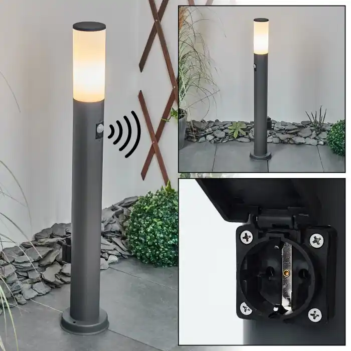 Weekendaanbieding Caserta Padverlichting Antraciet, 1-licht, Bewegingsmelder