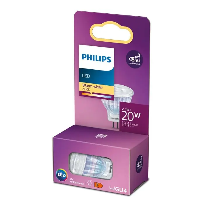Dagaanbieding Philips LED GU4 2,3 Watt 2700 Kelvin 200 Lumen