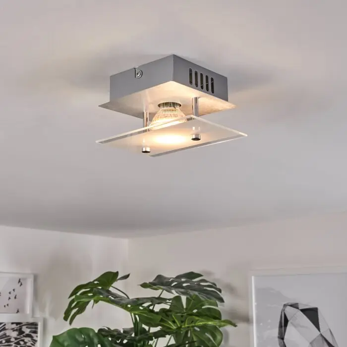 Finale Uitverkoop Liestal Plafondlamp LED Nikkel mat, 1-licht