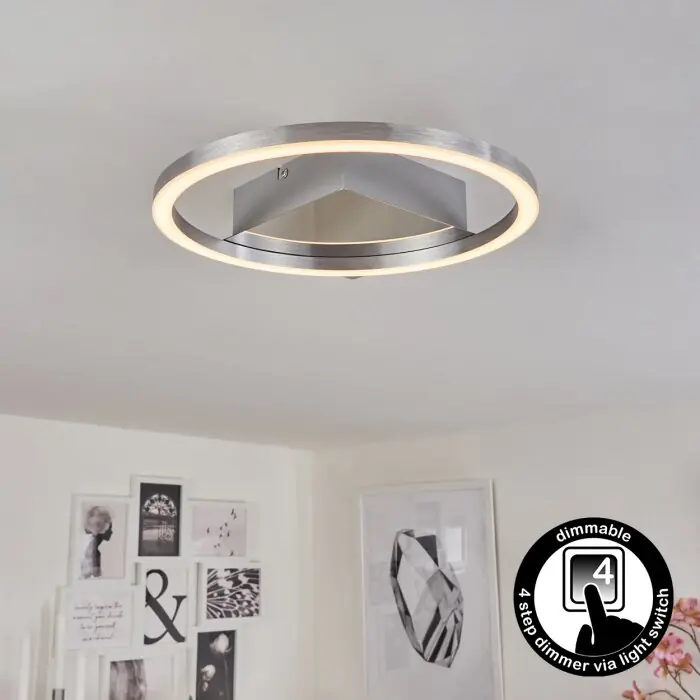 Buren Plafondlamp LED Nikkel mat, 1-licht Lage Kosten