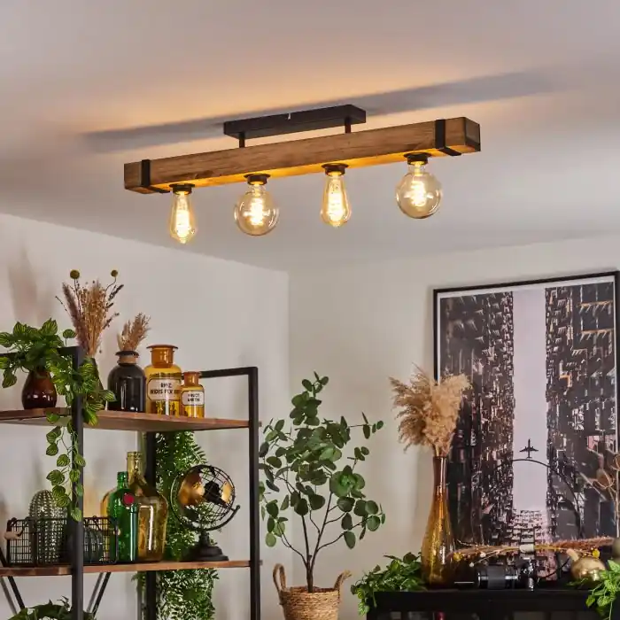 Laatste Versie Montgomery Plafondlamp Natuurlijke kleuren, Zwart, 4-lichts