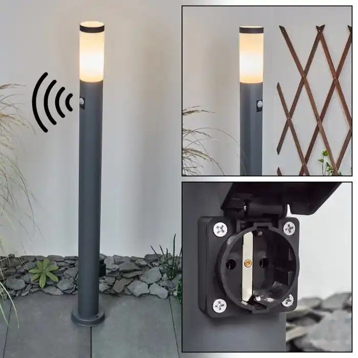 Goedkoop Sessa Padverlichting Antraciet, 1-licht, Bewegingsmelder