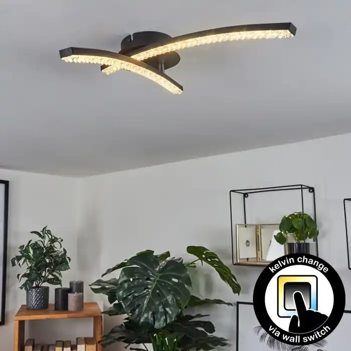 Rheinfelden Plafondlamp LED Zwart, 1-licht Dagaanbieding