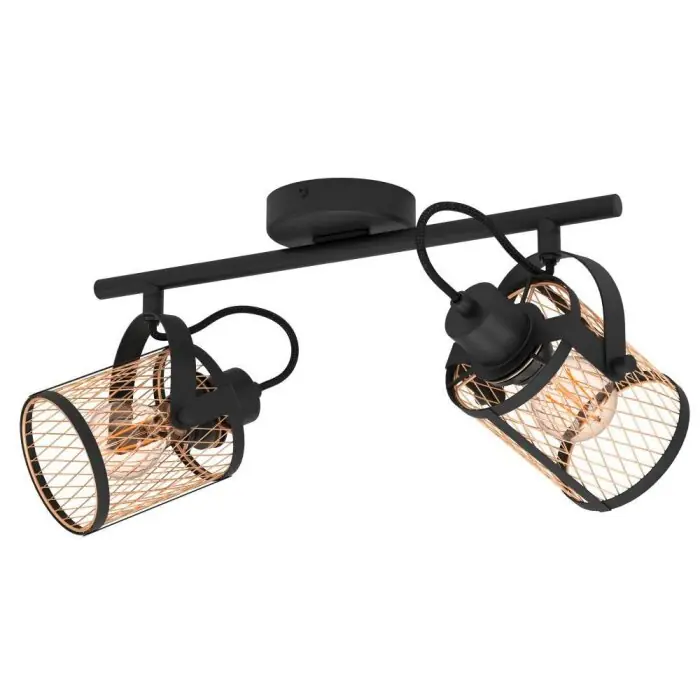 Eglo-Leuchten DELLOW Plafondlamp Zwart, 2-lichts Populair