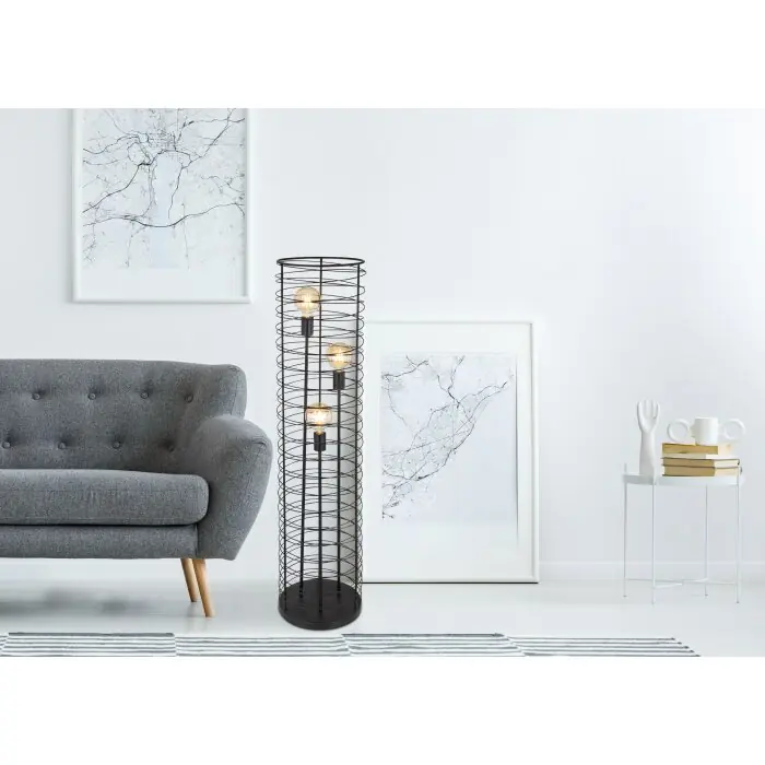 Koop Online Globo TILLY Staande lamp Zwart, 3-lichts