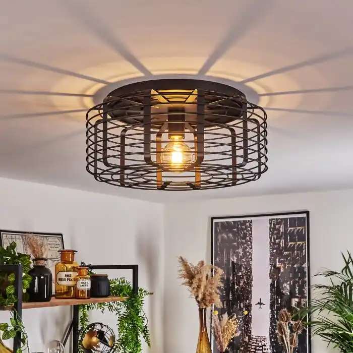 Sooke Plafondlamp Zwart, 1-licht Seizoensaanbieding