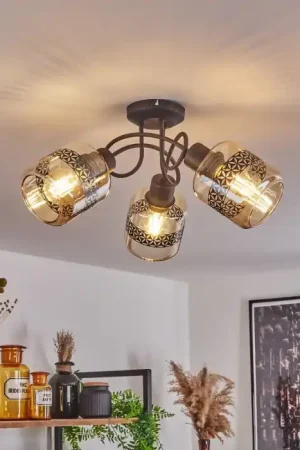 Wigan Plafondlamp Zwart, 3-lichts Lage Prijs