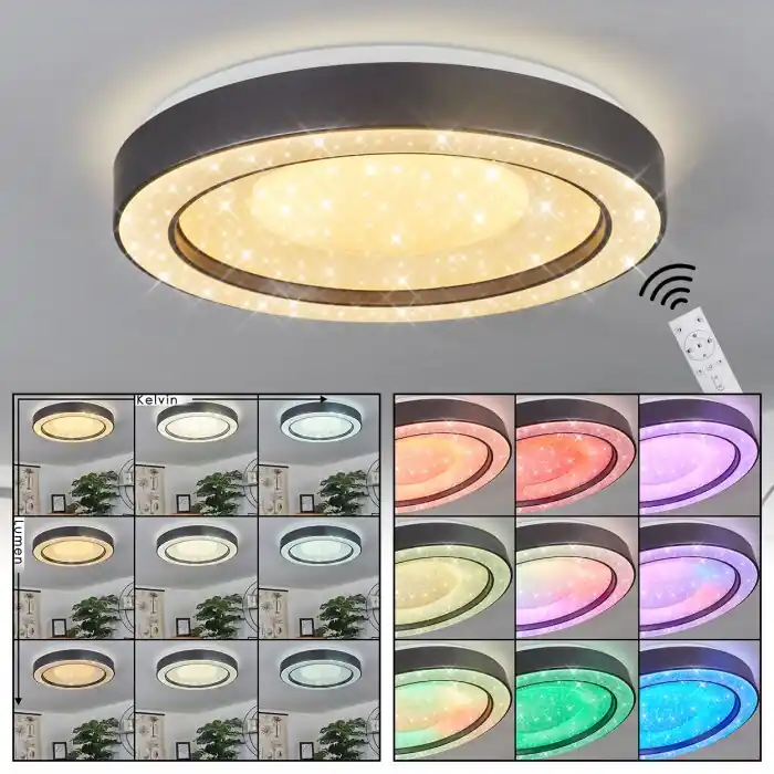 Zeballos Plafondlamp LED Wit, 1-licht, Afstandsbediening, Kleurwisselaar Gereduceerde Prijs