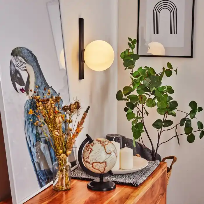 Fabrieksprijs Chamouscady Muurlamp Zwart, 1-licht