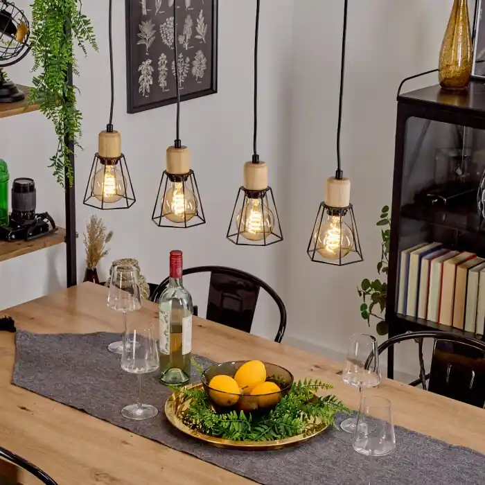 Exclusieve Aanbieding Marwayne Hanglamp Zwart, 4-lichts