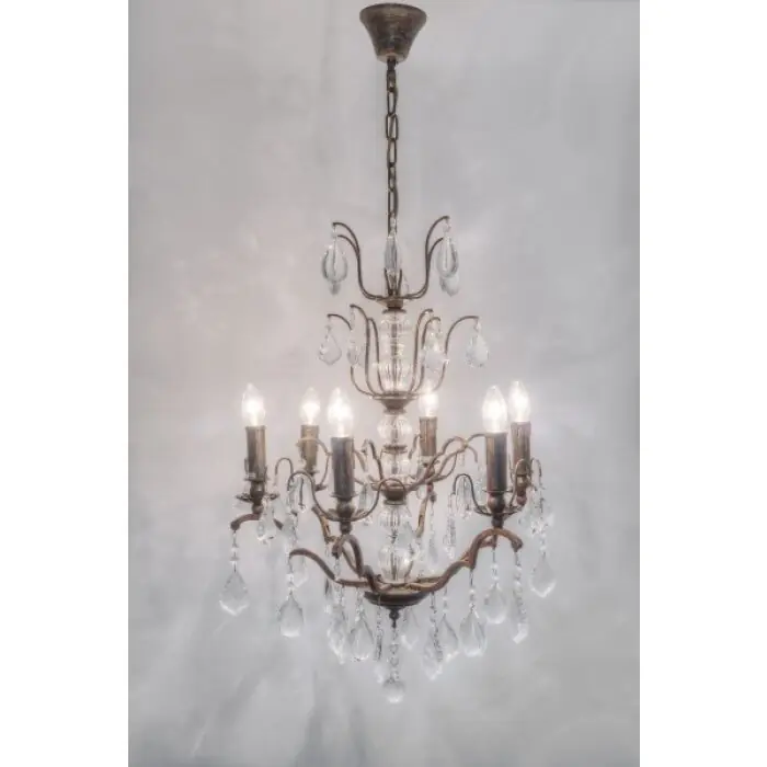 Beperkte Voorraad Holländer CRISTALLO Hanger Bruin, Goud, 6-lichts