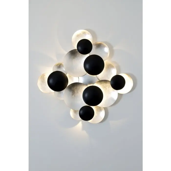 Holländer BOLLADARIA Muurlamp LED Zwart, Zilver, 9-lichts Korting