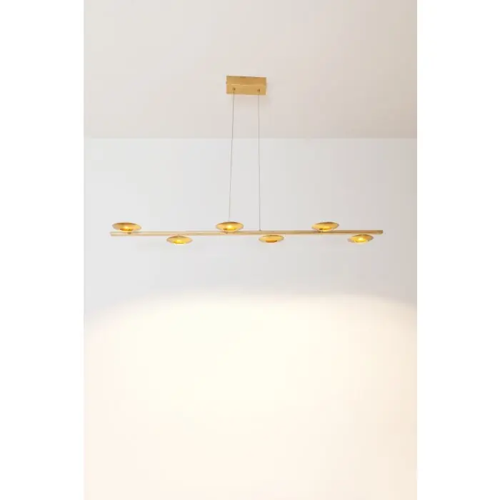 Holländer SIMULATORE Hanger LED Goud, 6-lichts Speciale Aanbieding